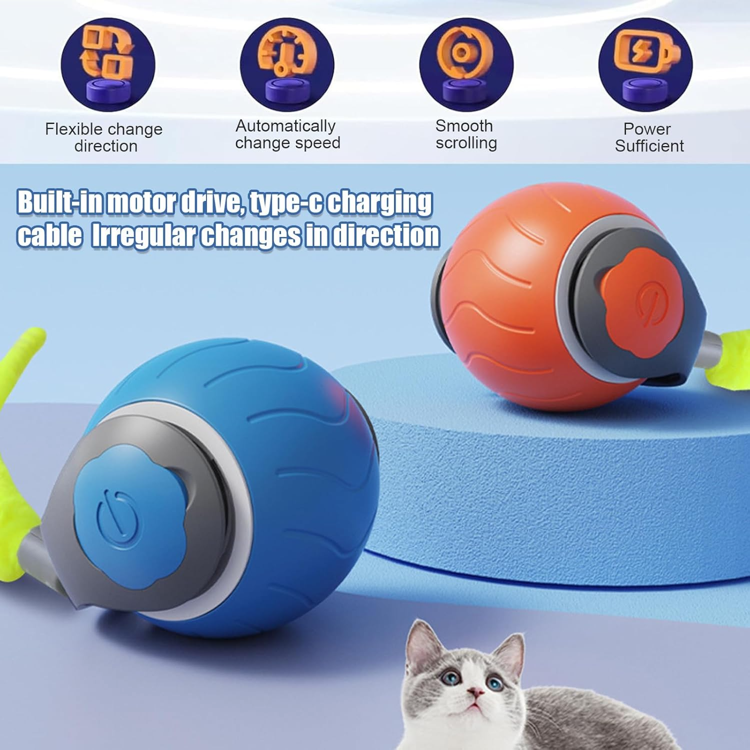 Pelota Inteligente Recargable — El Compañero de Juego de tu Gato