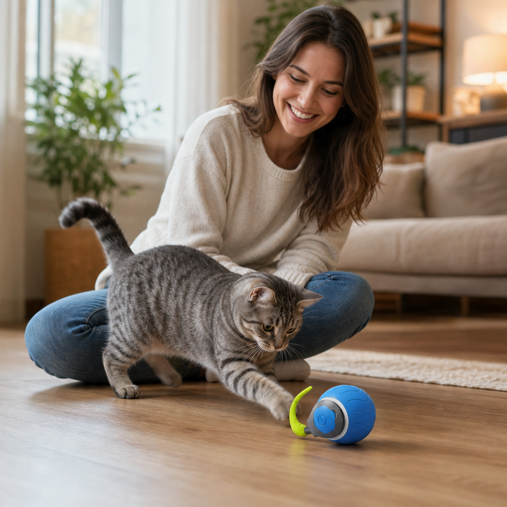 Pelota recargable inteligente — La compañera de juego definitiva para tu gato